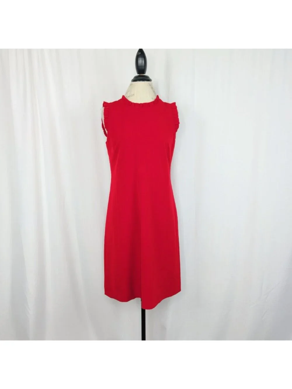 J. Crew Red Dress 6 Small A-Line Ruffle Mini NWT